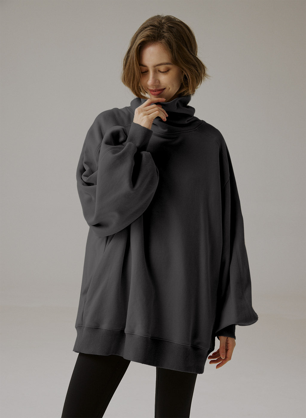 Oversize Sweatshirt mit Rollkragen - Eleganter Komfort 