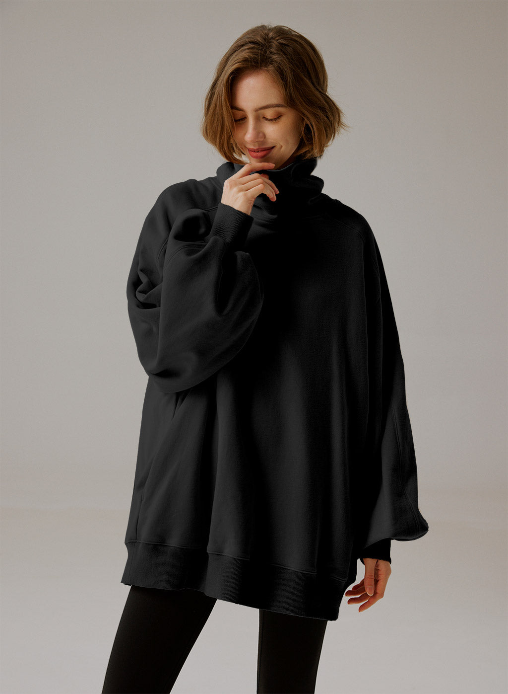 Oversize Sweatshirt mit Rollkragen - Eleganter Komfort 