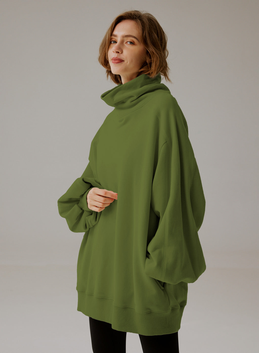 Oversize Sweatshirt mit Rollkragen - Eleganter Komfort 