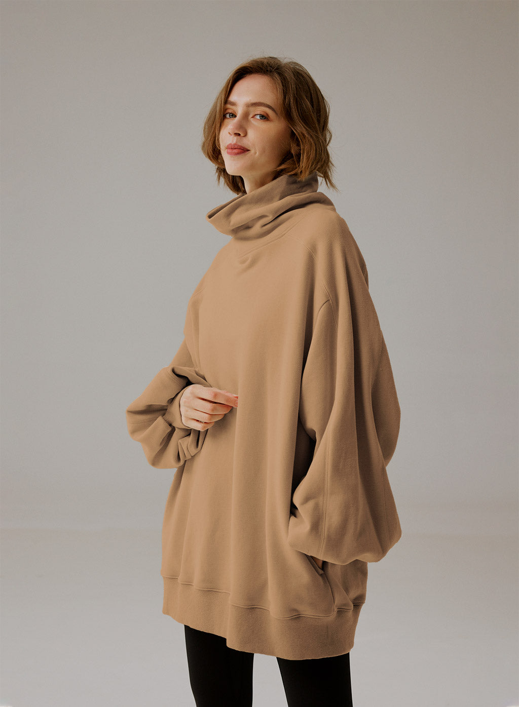 Oversize Sweatshirt mit Rollkragen - Eleganter Komfort 